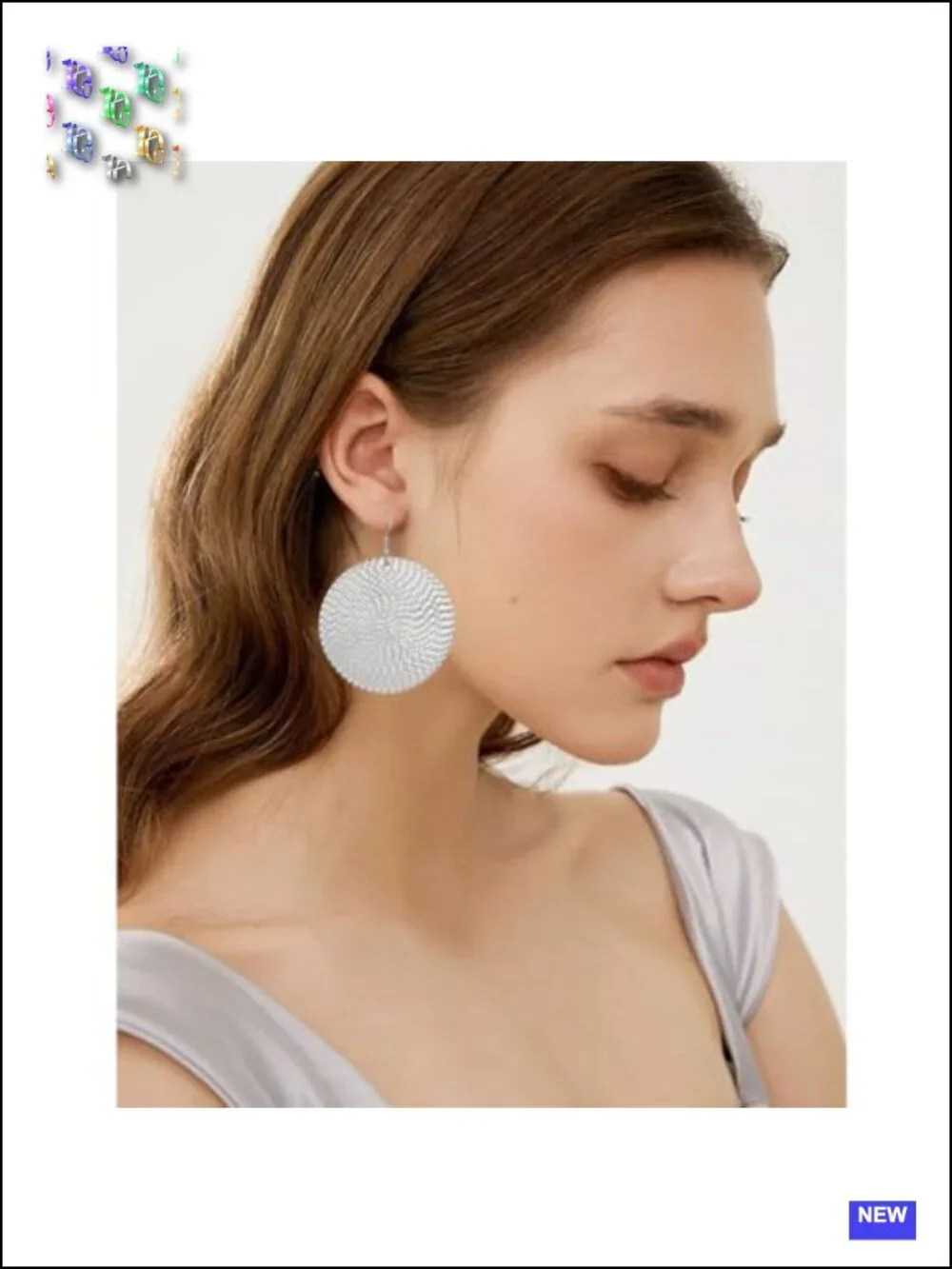 Large Double Circle Drop Dangle Earrings Geometric Statement Handmade